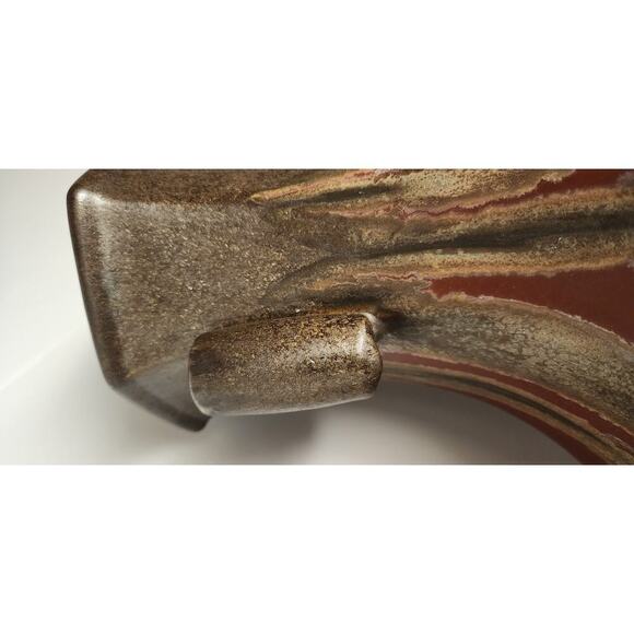 Vintage Flambé Glazed Porcelain Vase- Beige/ Orange - Picture 7 of 7